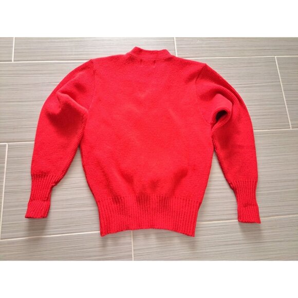 Vintage 70's East-Tenn Varsity Red Official Award Sweater Chenille "CG" Patch M - Picture 9 of 10
